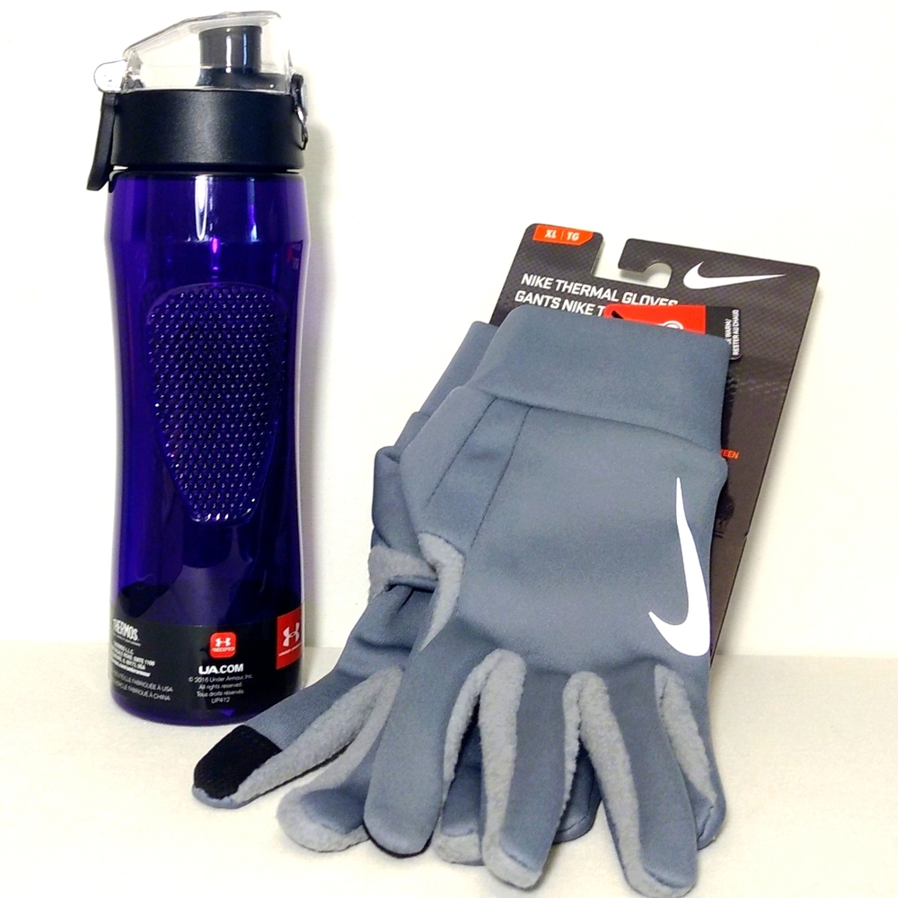 Nike XL Thermal Gloves Under Armour Sport Bottle